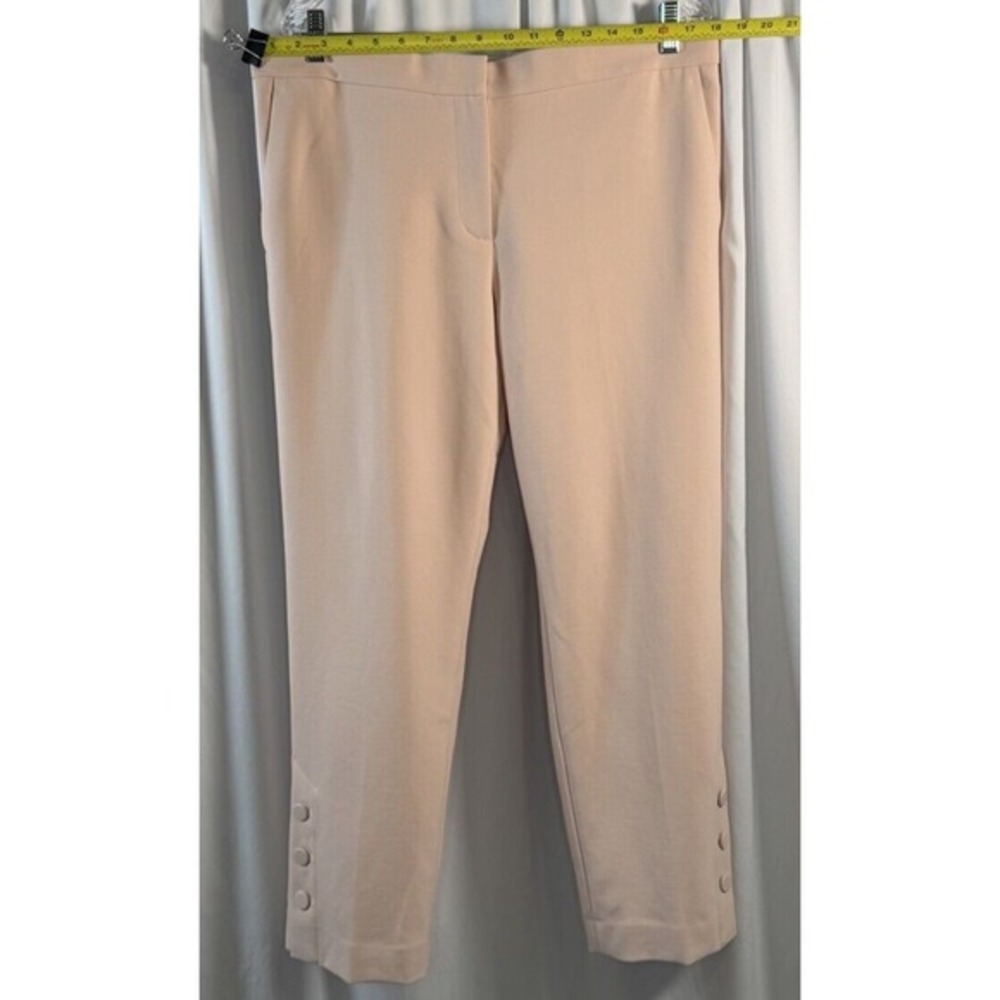 Ann Taylor Tan Cropped Trouser Pants Button Detail 12 Academia Preppy Chic 79-41 - Picture 8 of 15